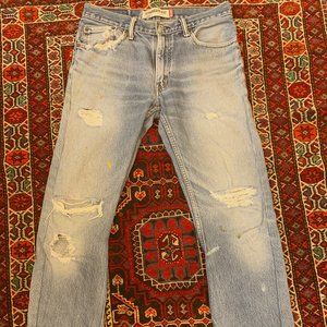 LEVI'S 505 Distressed Vintage Regular Straight Jeans 31x32